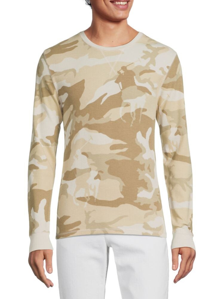 

Футболка с круглым вырезом камуфляжной вязки Polo Ralph Lauren, цвет Beige Multi