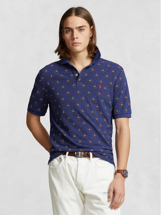 

Рубашка поло узкого кроя по индивидуальному заказу Polo Ralph Lauren, синий