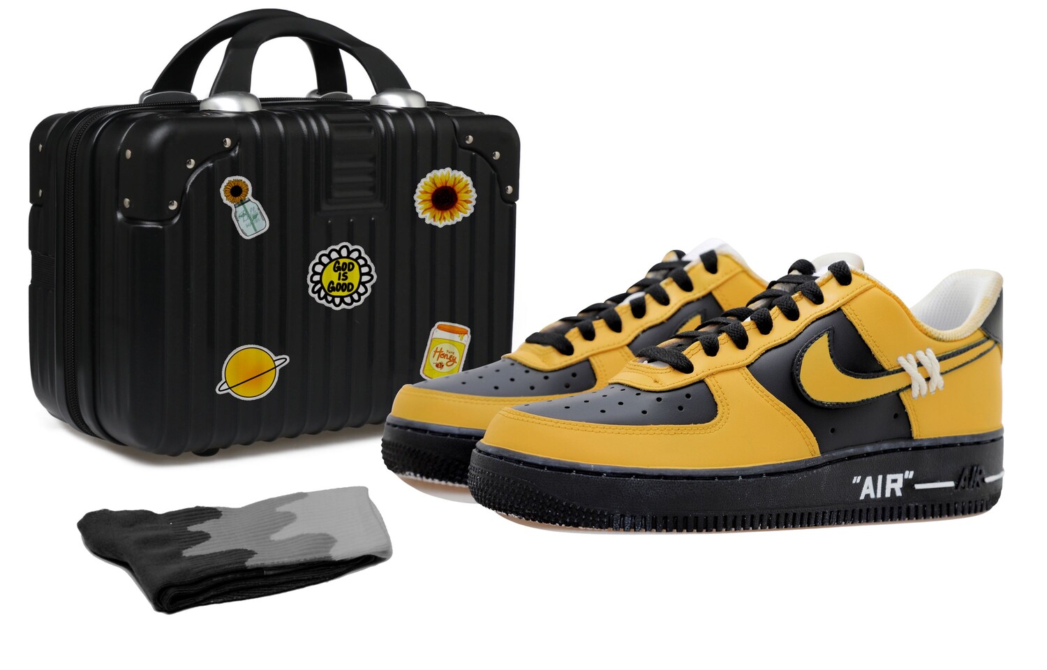 

Кроссовки для скейтбординга Air Force 1 женские, низкие, желтые Nike