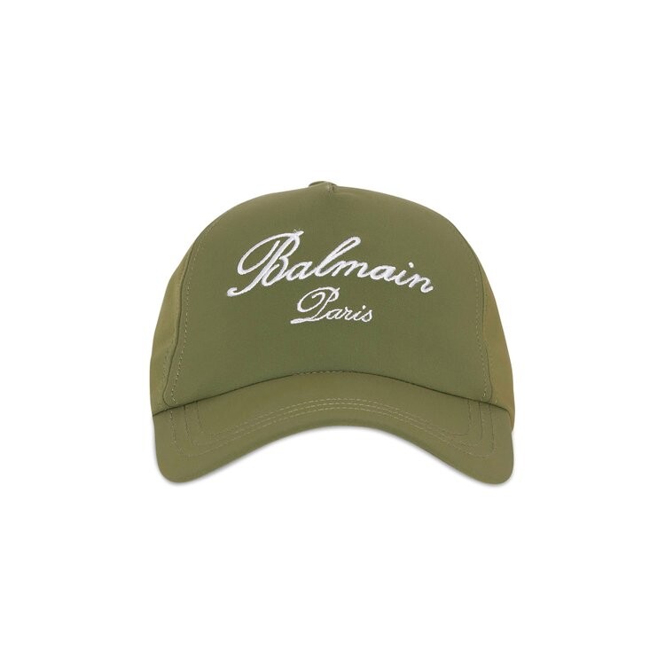 

Бейсболка Balmain Signature Embroidered Cap, хаки