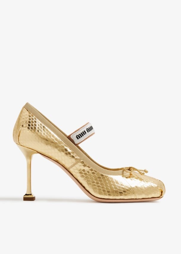 

Туфли Miu Miu Ayers Leather, золотой, Желтый