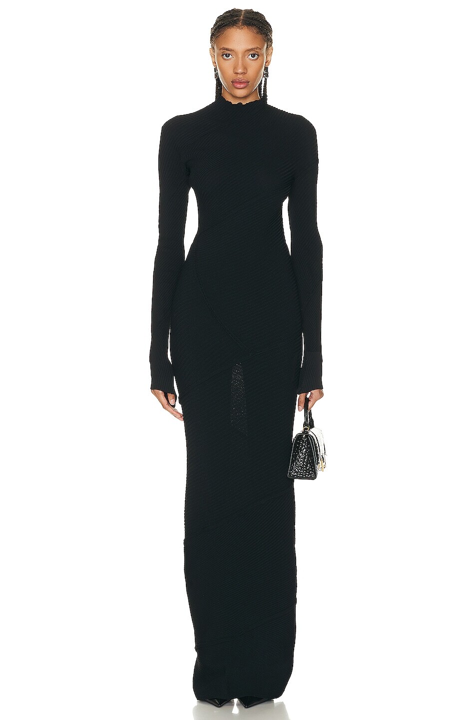 

Платье макси Balenciaga Spiral, черный