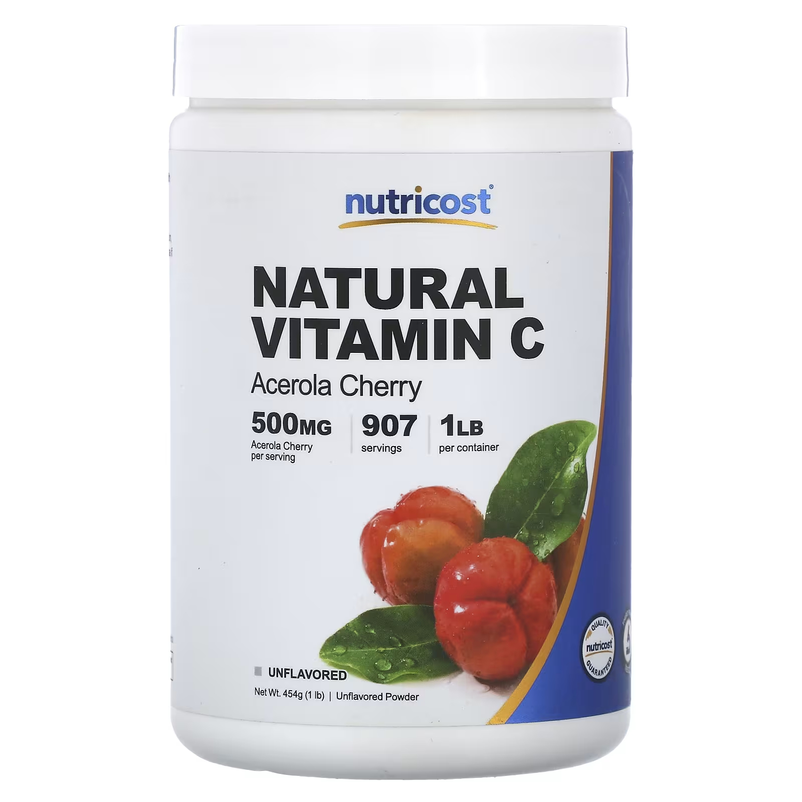 Nutricost Натуральный витамин С без вкуса, 1 фунт (454 г) kirkman labs буферизованный порошок витамина c с нейтральным вкусом 198 5 г 7 унций