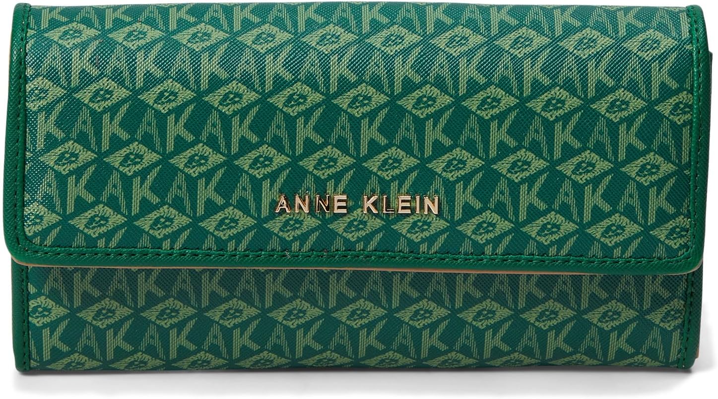 

Кошелек Anne Klein AK Cube Logo Flap Wallet, цвет Palm Leaf Tonal/Palm Leaf