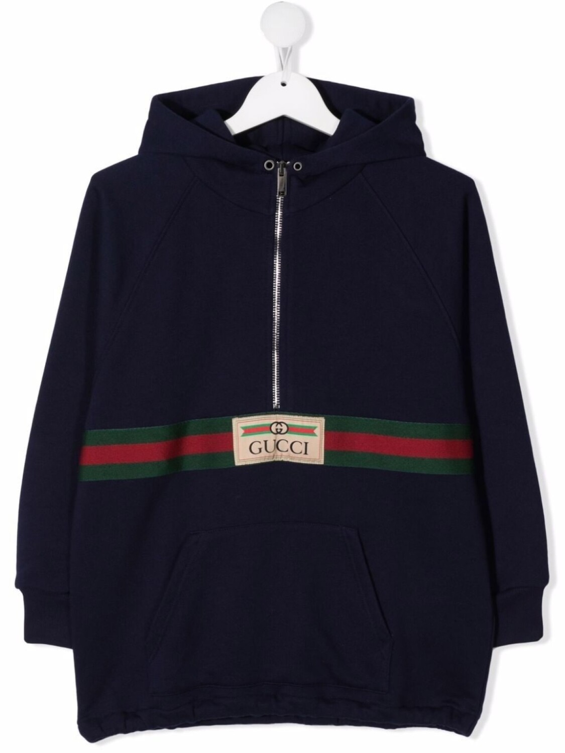 

Gucci Kids худи House Web с воротником на молнии, синий