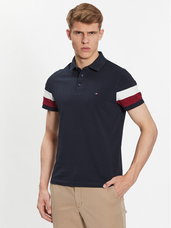

Рубашка-поло узкого кроя Tommy Hilfiger, синий
