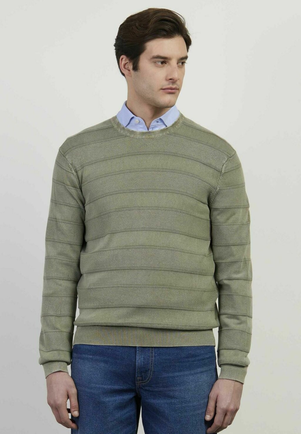 

Вязаный свитер PURE Conbipel, цвет verde militare
