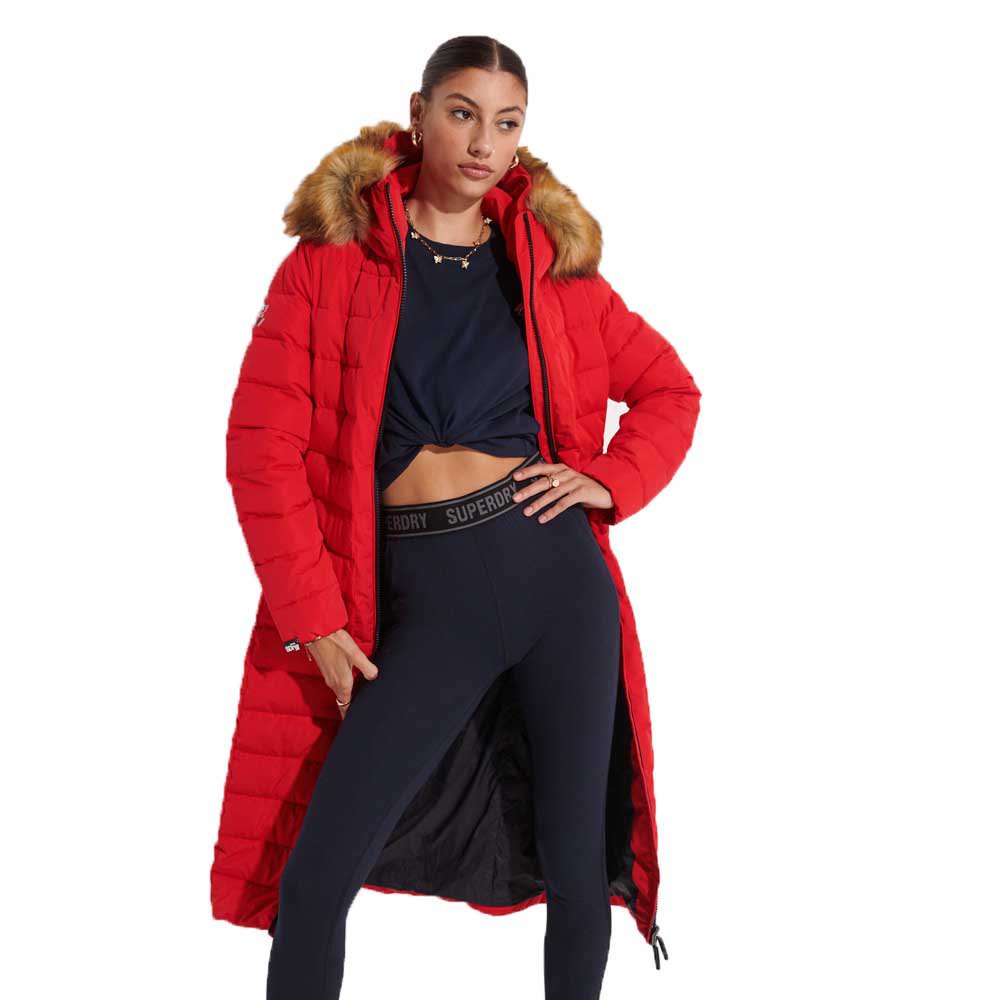 

Куртка Superdry New Arctic Long Puffer, красный