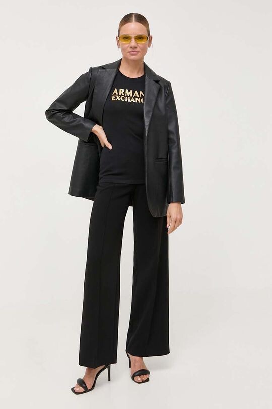

Хлопковая футболка Armani Exchange, черный