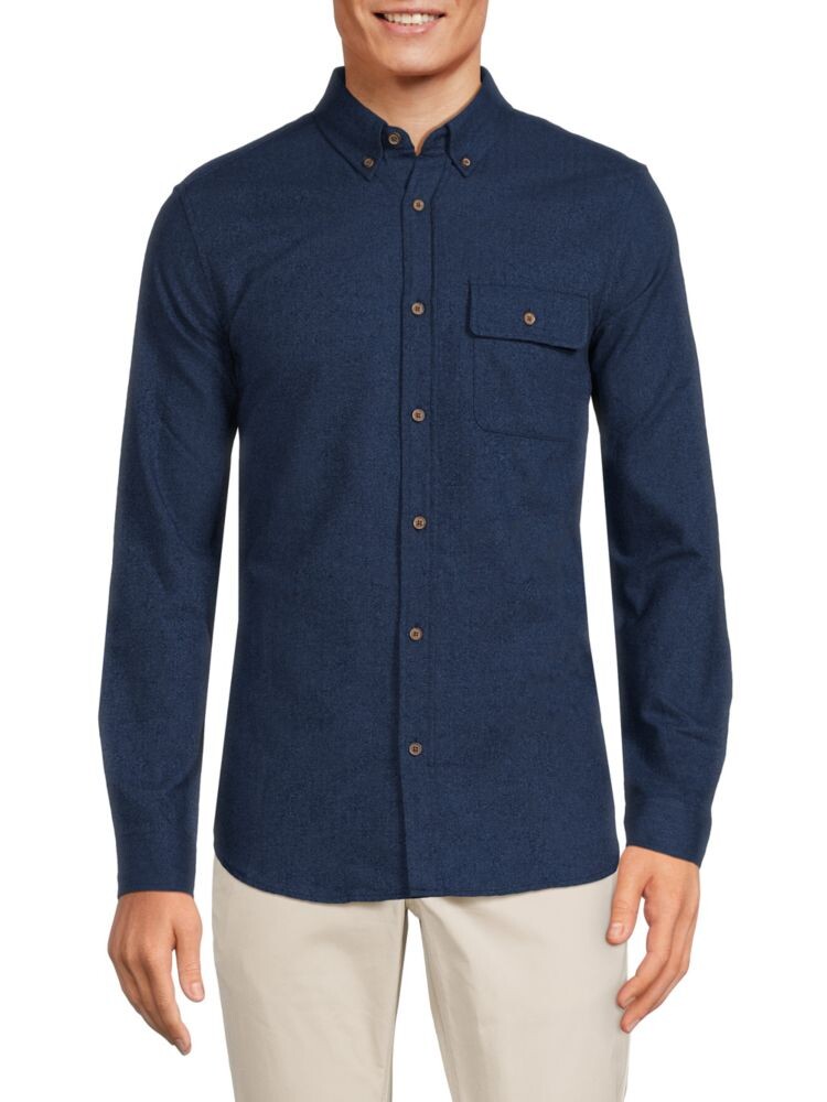 

Рубашка на пуговицах с рисунком «елочка» Ben Sherman, темно-синий