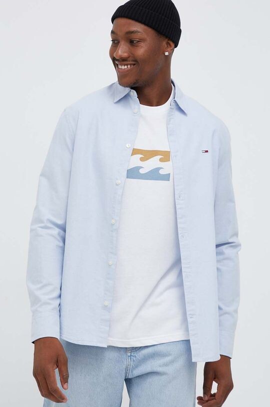 

Хлопковая рубашка Tommy Jeans, синий