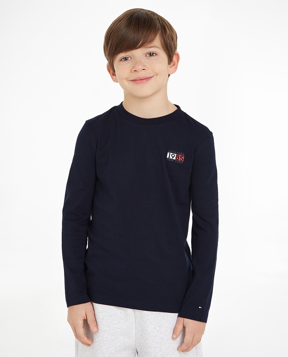 

Футболка для мальчика с круглым вырезом и длинными рукавами Tommy Hilfiger, синий