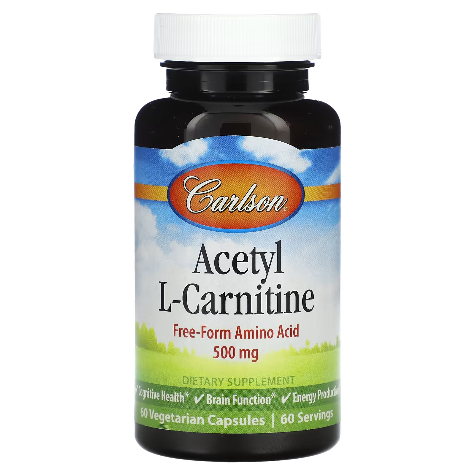Carlson Ацетил L-карнитин 500 мг 60 вегетарианских капсул ацетил l карнитин seeking health 500 мг 90 вегетарианских капсул