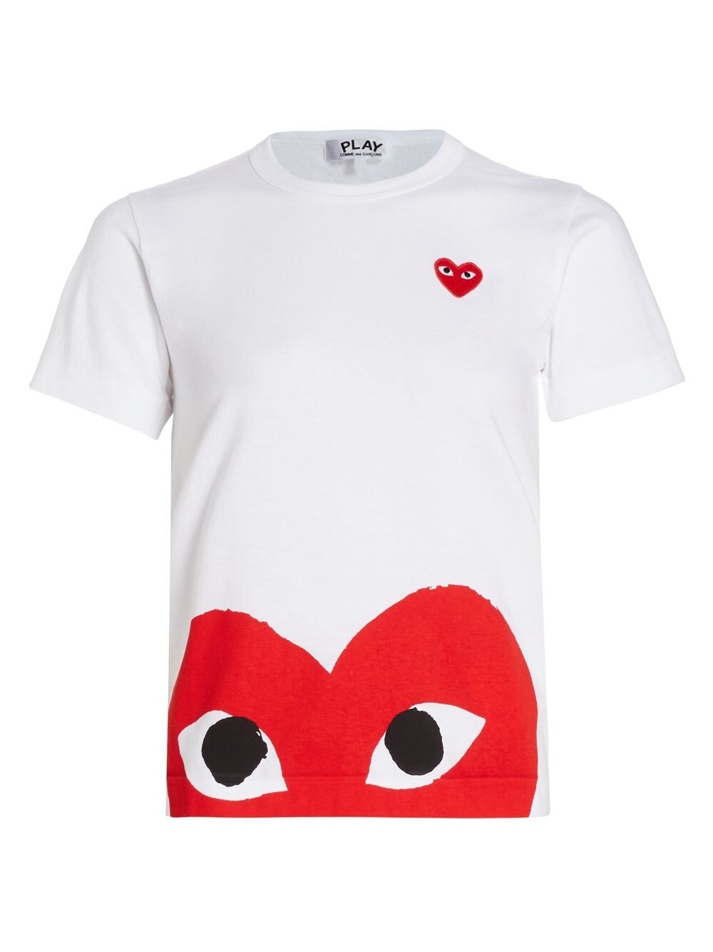 

Футболка с короткими рукавами и принтом в виде сердечек Comme des Garçons PLAY, белый
