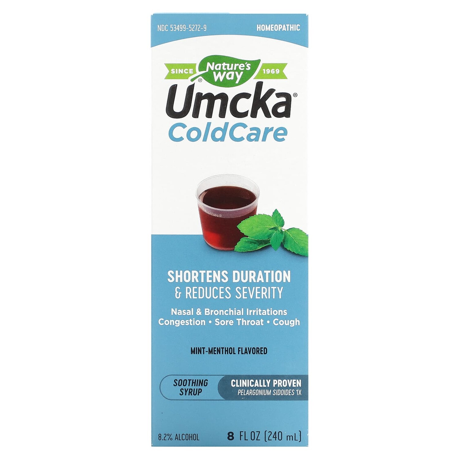 

Umcka, ColdCare, успокаивающий сироп, со вкусом мяты и ментола, 240 мл (8 унций), Nature's Way