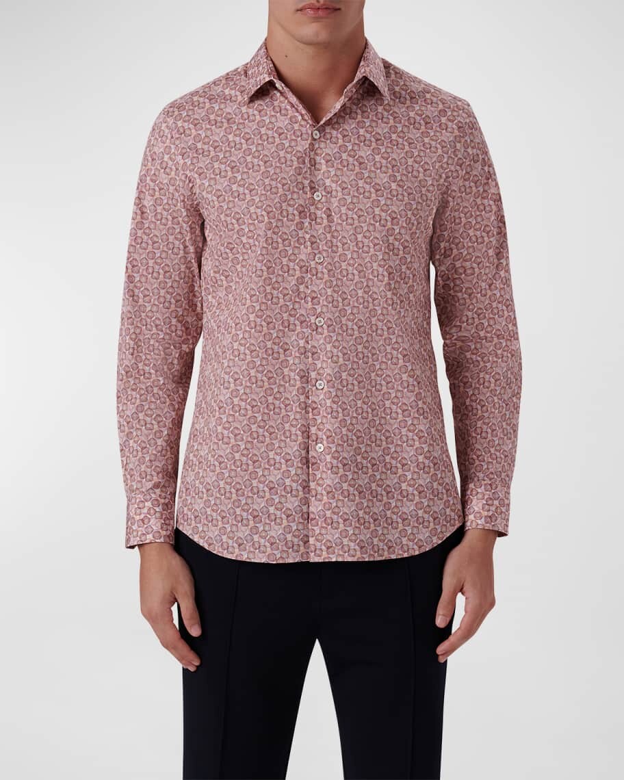 

Мужская спортивная рубашка Slim Fit из эластичного хлопка Bugatchi