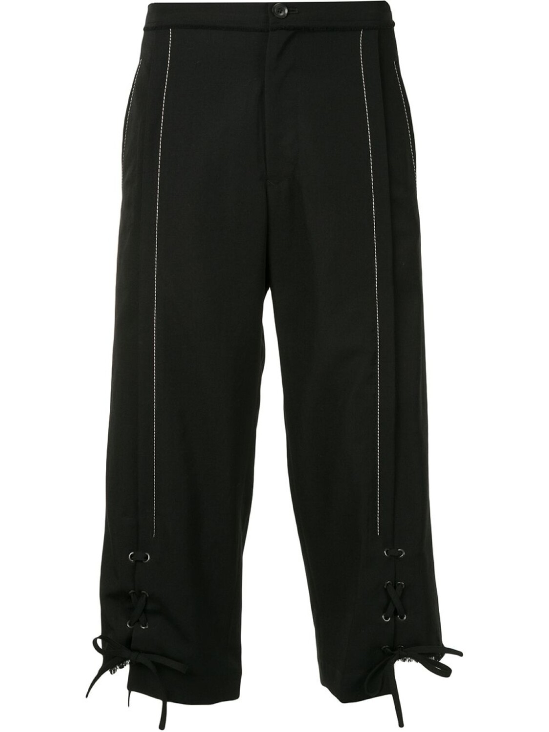 

Yohji Yamamoto укороченные брюки со шнуровкой, черный