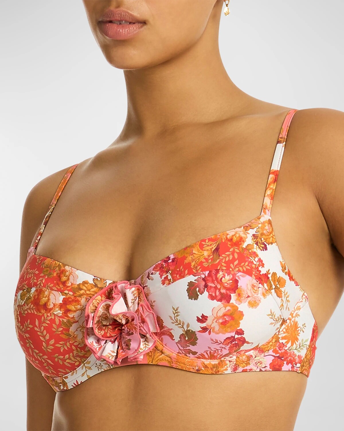 

Топ бикини-балконет Daisyfield Sea Level Swim, цвет Coral