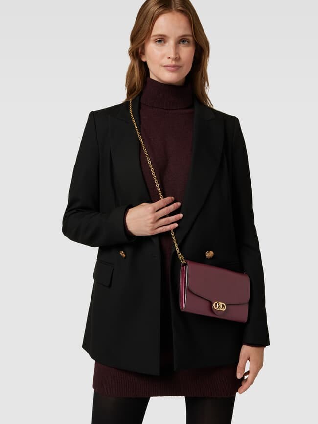 

Сумка через плечо с аппликацией этикетки, модель ADAIR Lauren Ralph Lauren, бордо