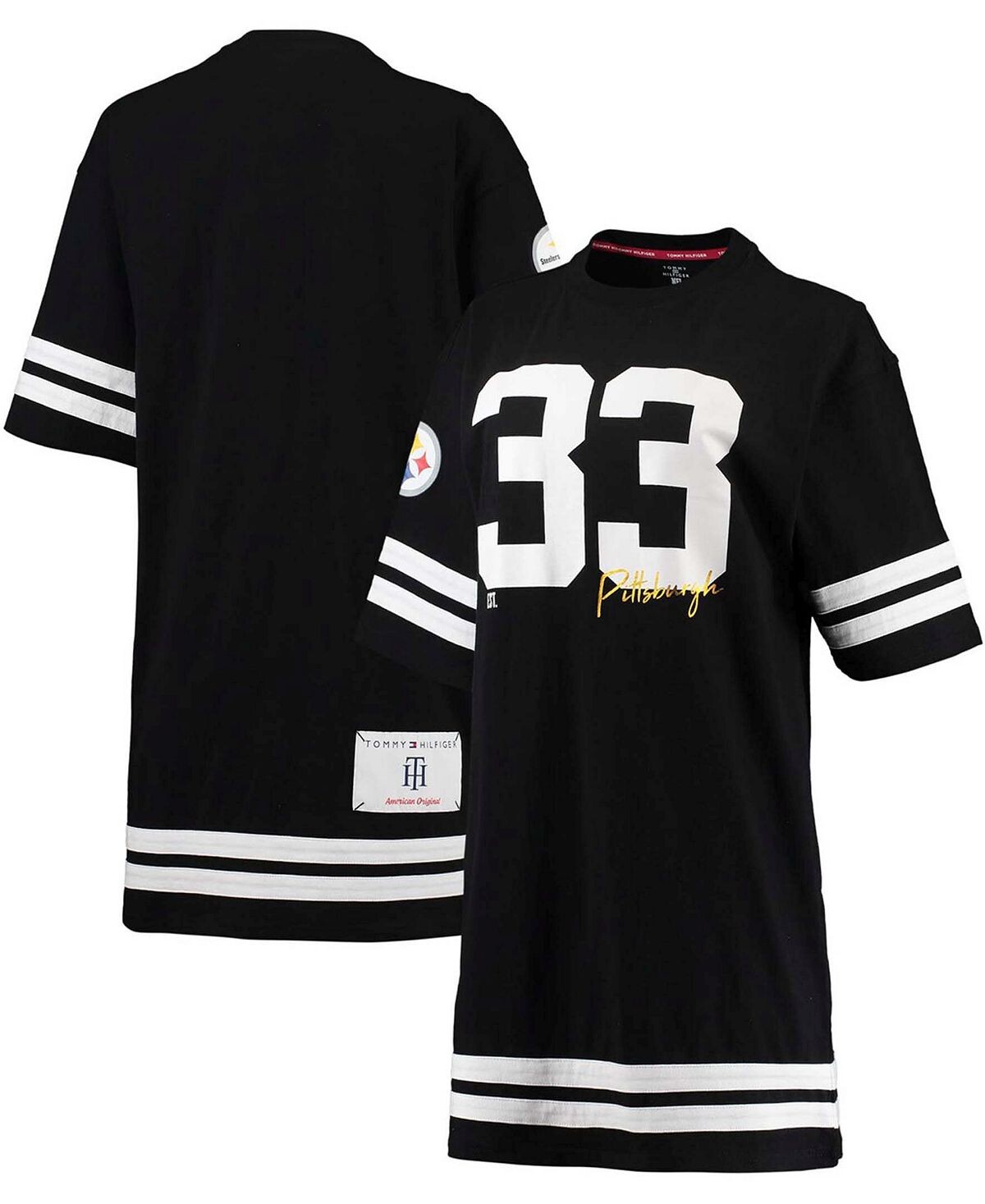

Черное женское платье с короткими рукавами Pittsburgh Steelers Clair Tommy Hilfiger, черный