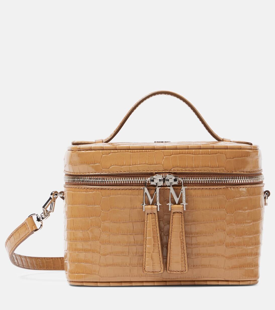 

Сумка через плечо Vanity Mini из кожи с эффектом крокодиловой кожи Max Mara, цвет cammello