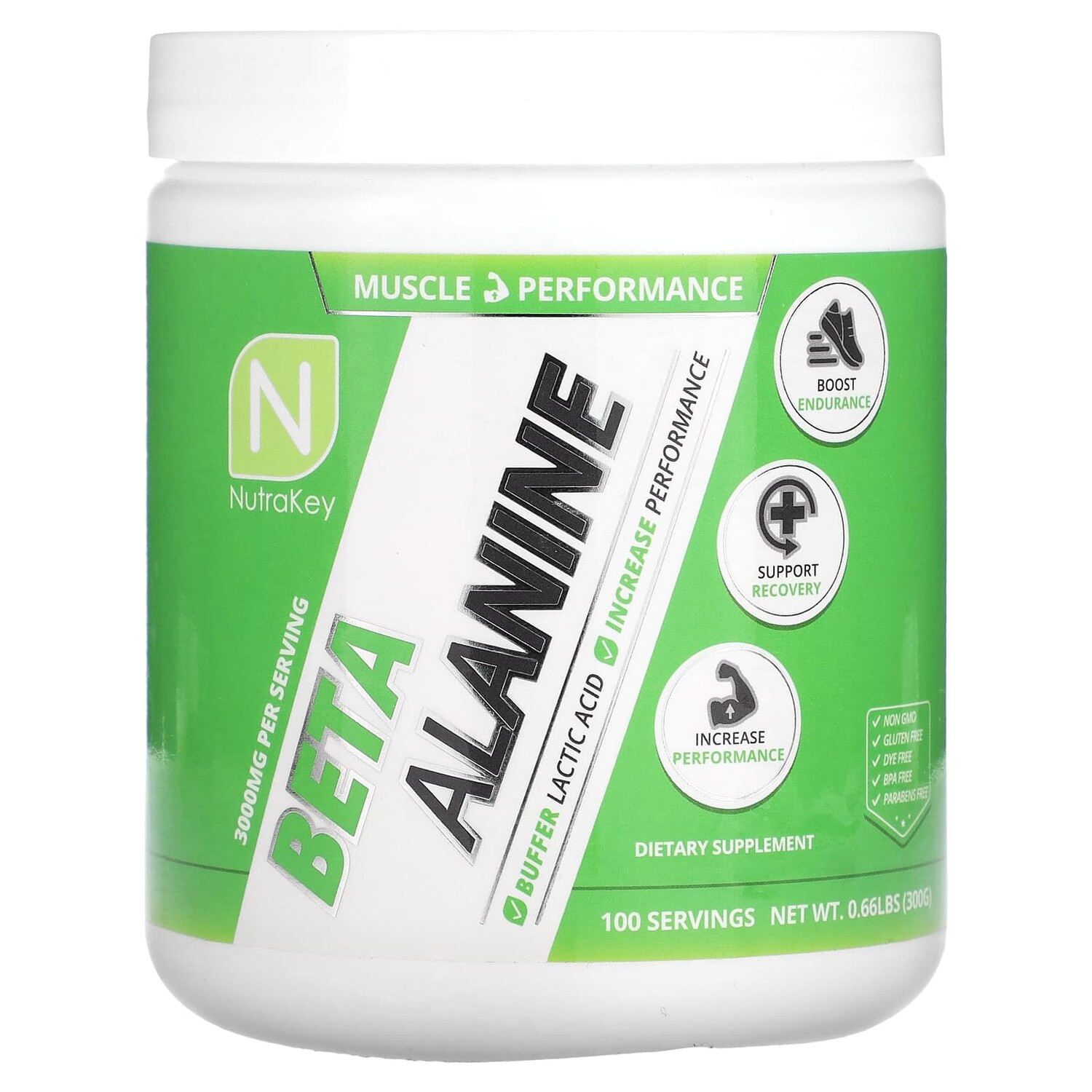 

Бета-аланин, 300 г (0,66 фунта), Nutrakey