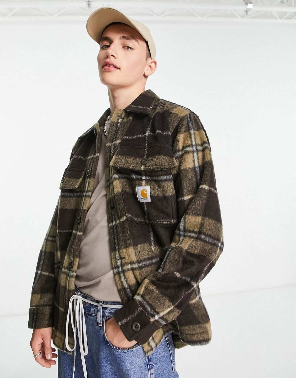 

Коричневая рубашка в клетку Carhartt WIP Manning