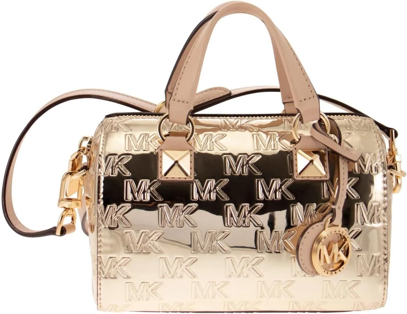 

Michael Michael Kors - Женская маленькая сумочка через плечо из лакированной кожи Grayson, бледно-золотой