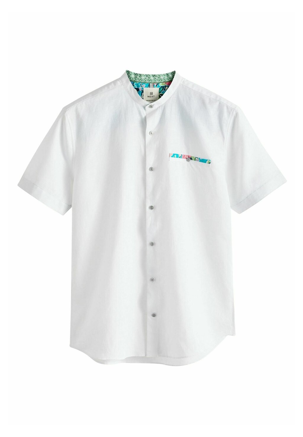 

REGULAR FIT Next, Рубашка Next, белый воротник «дедушка» Short Sleeve