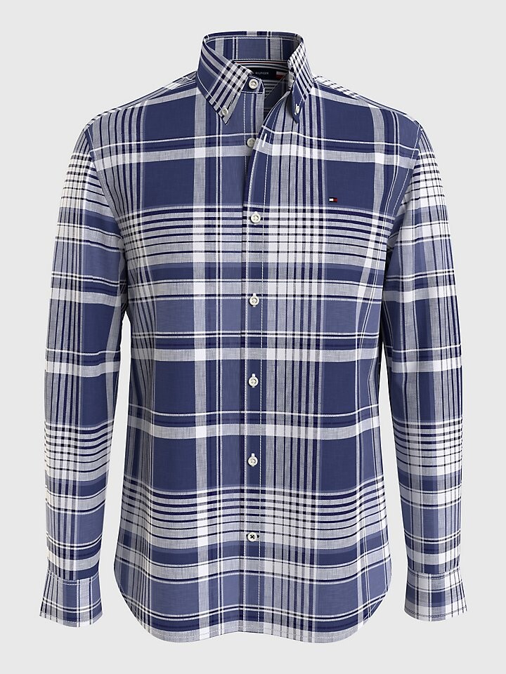 

Рубашка из льна в клетку стандартного кроя Tommy Hilfiger