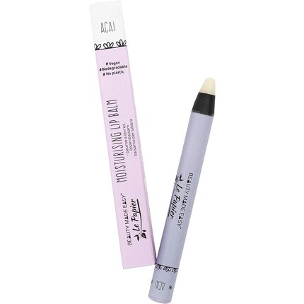 

Прозрачный увлажняющий веганский бальзам для губ Acai 6G, Beauty Made Easy Le Papier