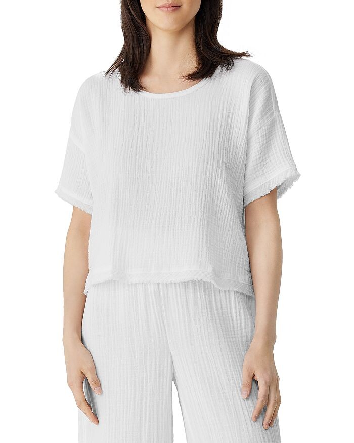 

Топ с короткими рукавами из органического хлопка Eileen Fisher