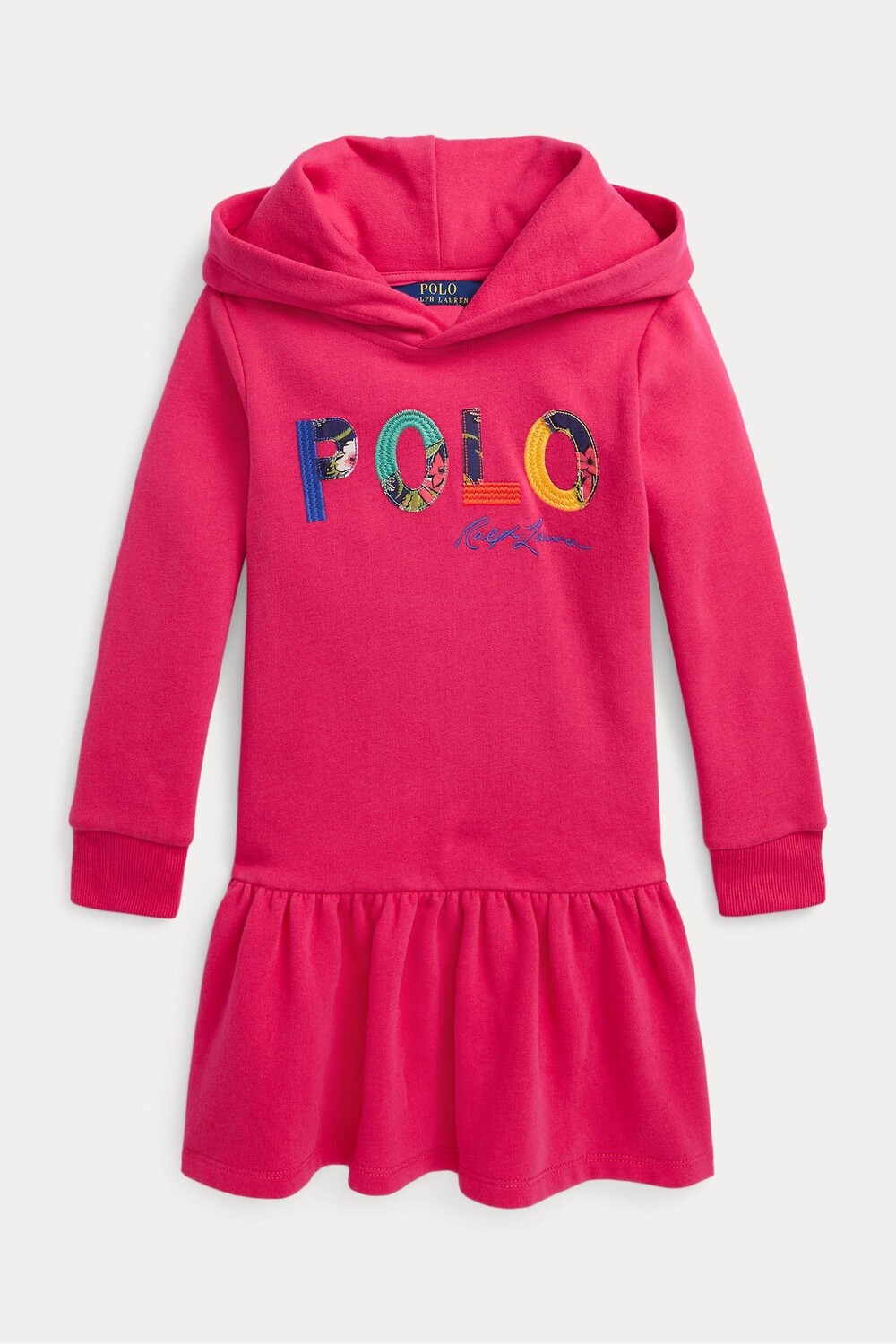 

Розовое платье-худи Exotic для девочек с логотипом Polo Ralph Lauren, розовый