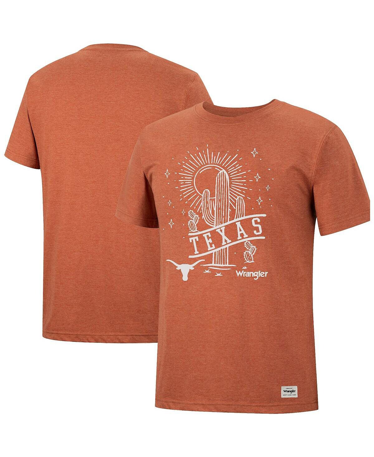 

Мужская футболка Wrangler Heather Texas Orange Texas Longhorns Desert Landscape Colosseum