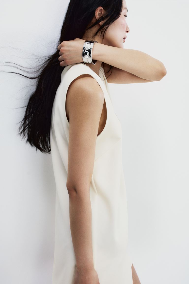 Платье с V-образным вырезом H&M, белый платье короткое с v образным вырезом без рукавов с принтом 2 m синий