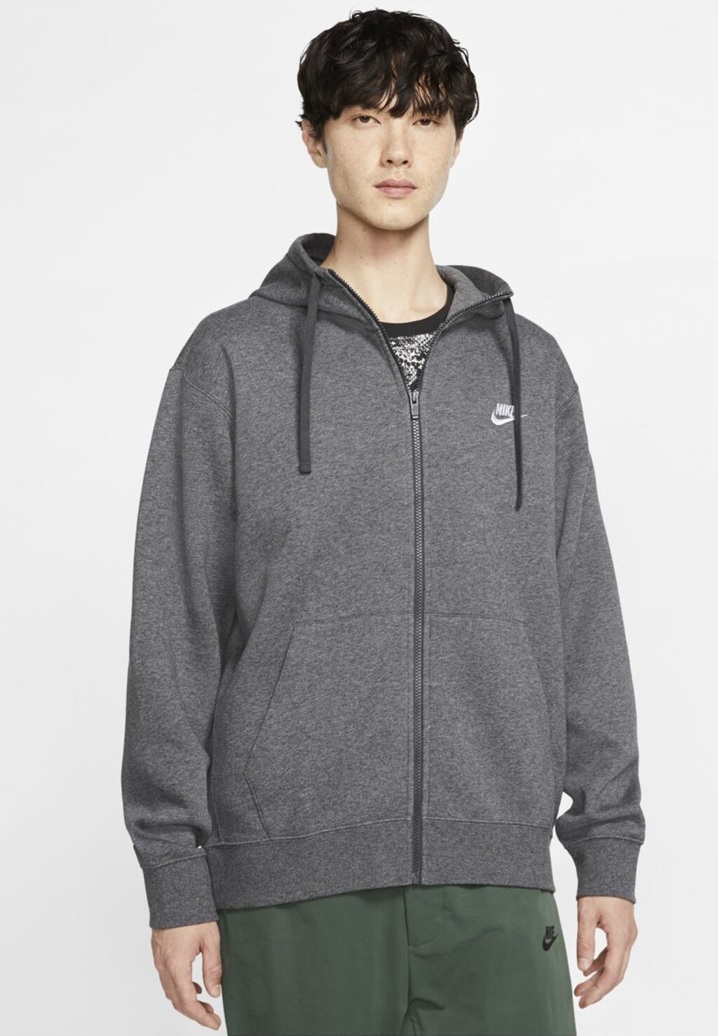 

Толстовка на молнии CLUB HOODIE Nike, темно-серый вереск/антрацит/белый