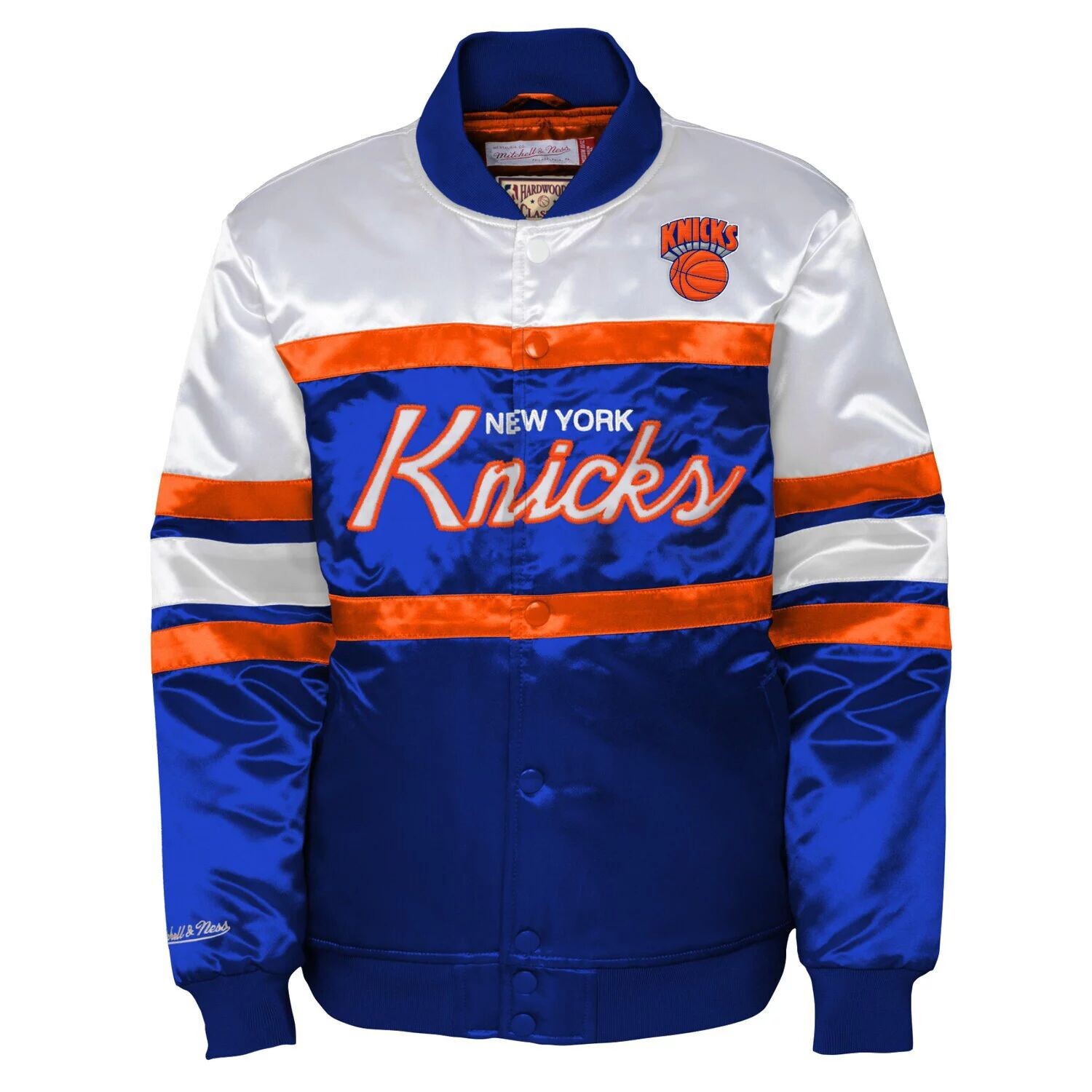 

Молодежная сатиновая куртка на кнопках Mitchell & Ness New York Knicks Hardwood Classics Unbranded
