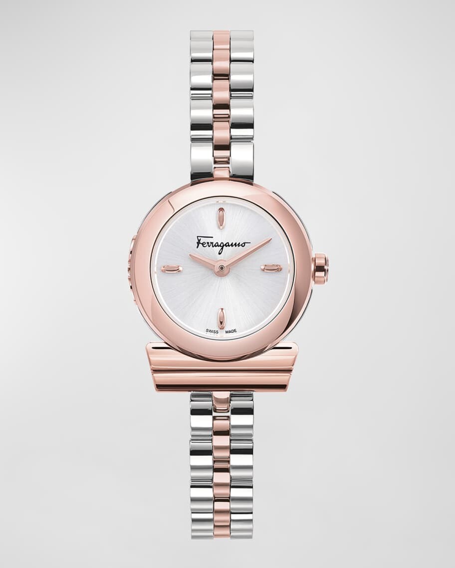 

Часы Gancino диаметром 22,5 мм с ремешком-браслетом, двухцветные Ferragamo