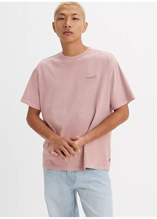 

Однотонная розовая мужская футболка с круглым вырезом A0637-0104_RED TAB VINTAGE TEE GARM Levis, розовый