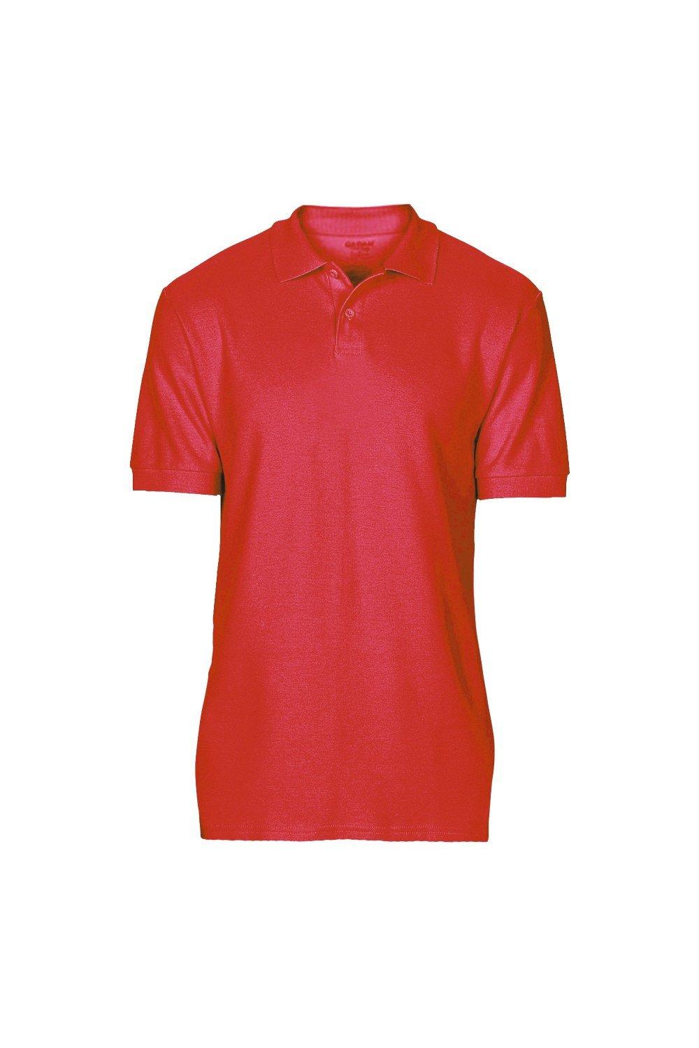 Рубашка поло из двойного пике с короткими рукавами Softstyle Gildan, красный