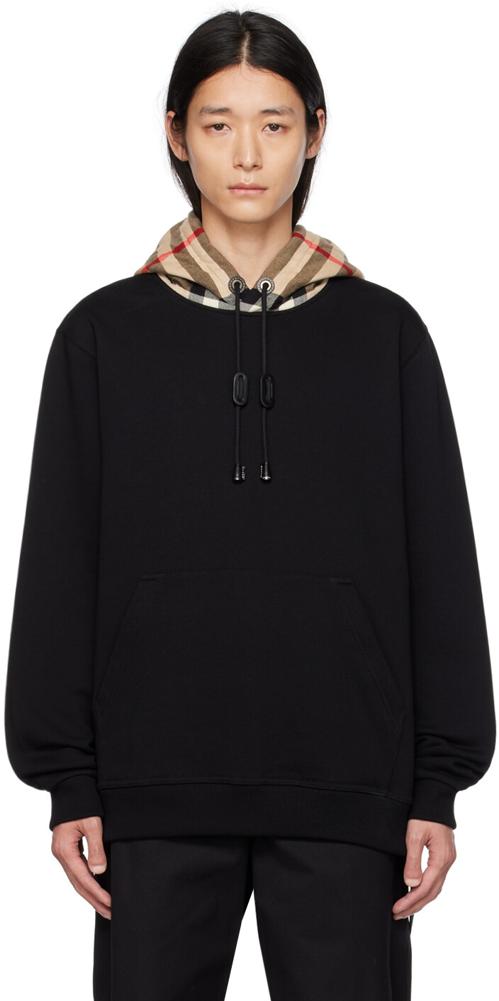 

Черный худи в клетку Burberry