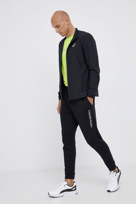 Беговая куртка Asics, черный беговая футболка asics размер m коралловый