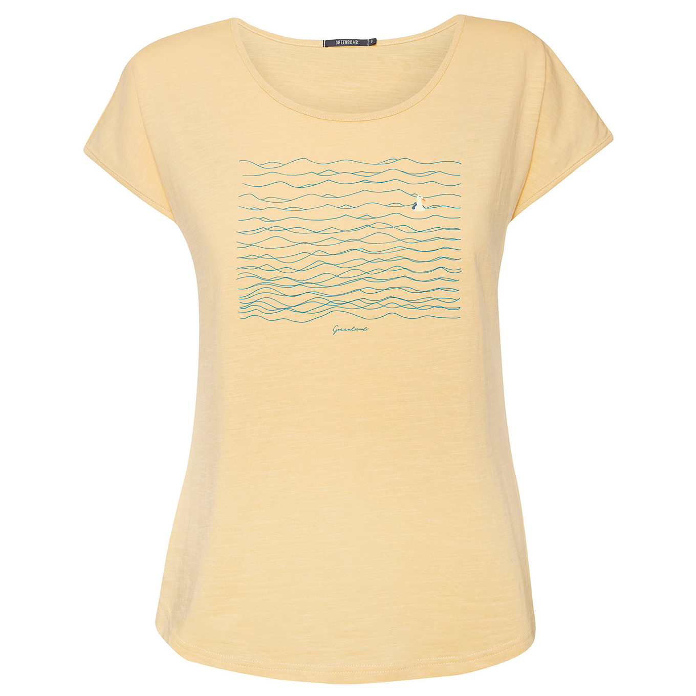 Футболка Greenbomb Women's Animal Seagull Waves Cool s, цвет Lemon