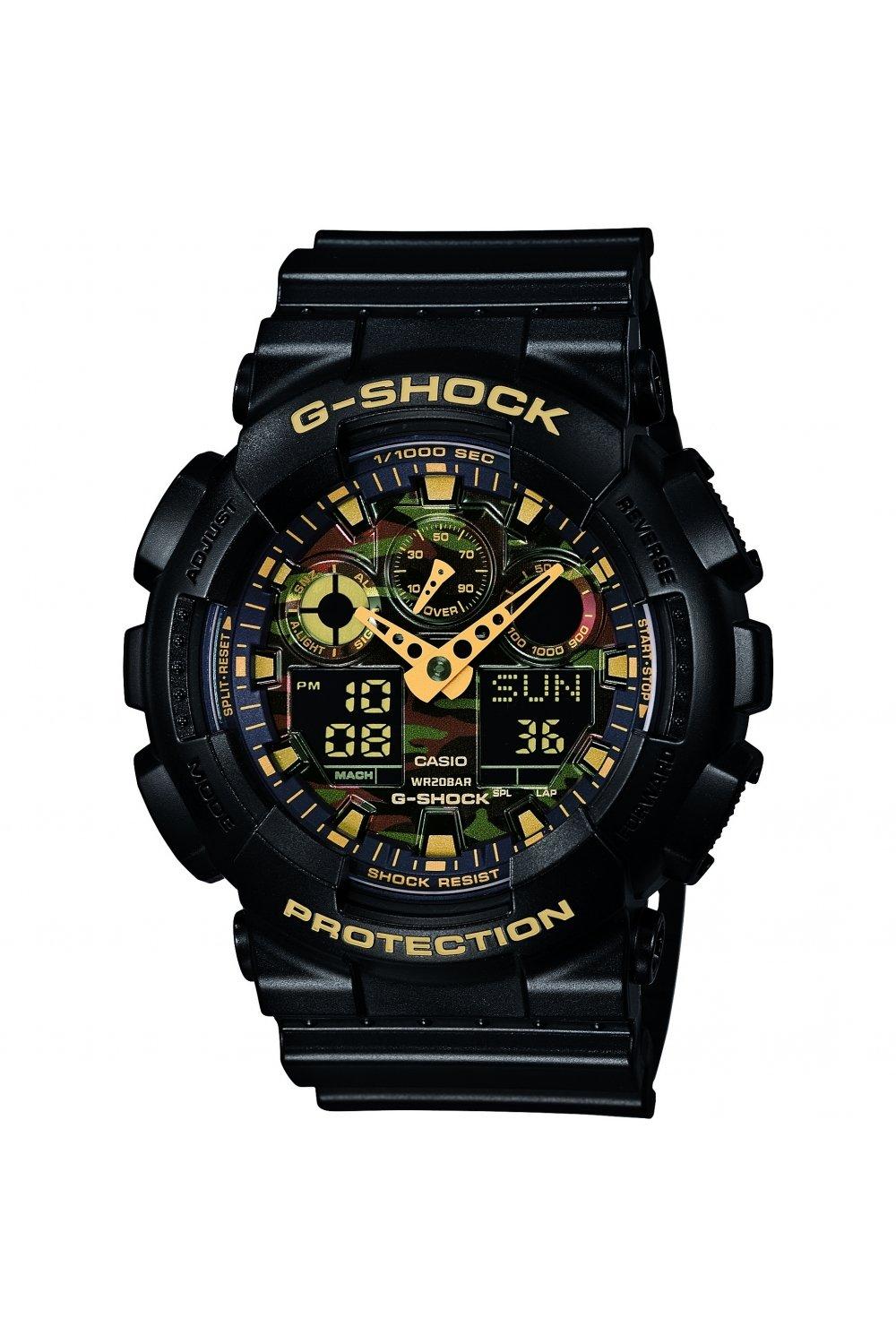 

Классические комбинированные часы G-Shock из пластика и смолы — Ga-100Cf-1A9Er Casio, черный