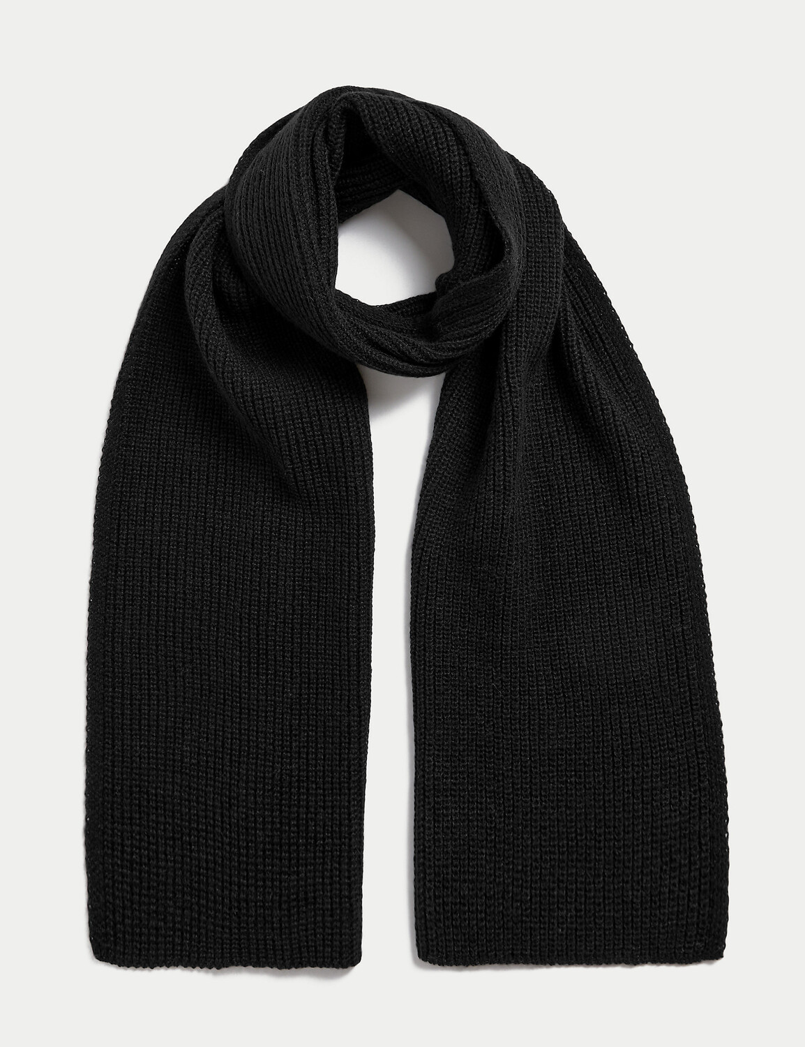

Вязаный шарф в рубчик Marks & Spencer, черный
