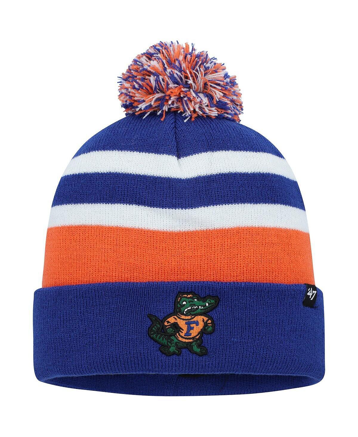 

Мужская вязаная шапка с манжетами и помпоном Royal Florida Gators State Line '47 Brand