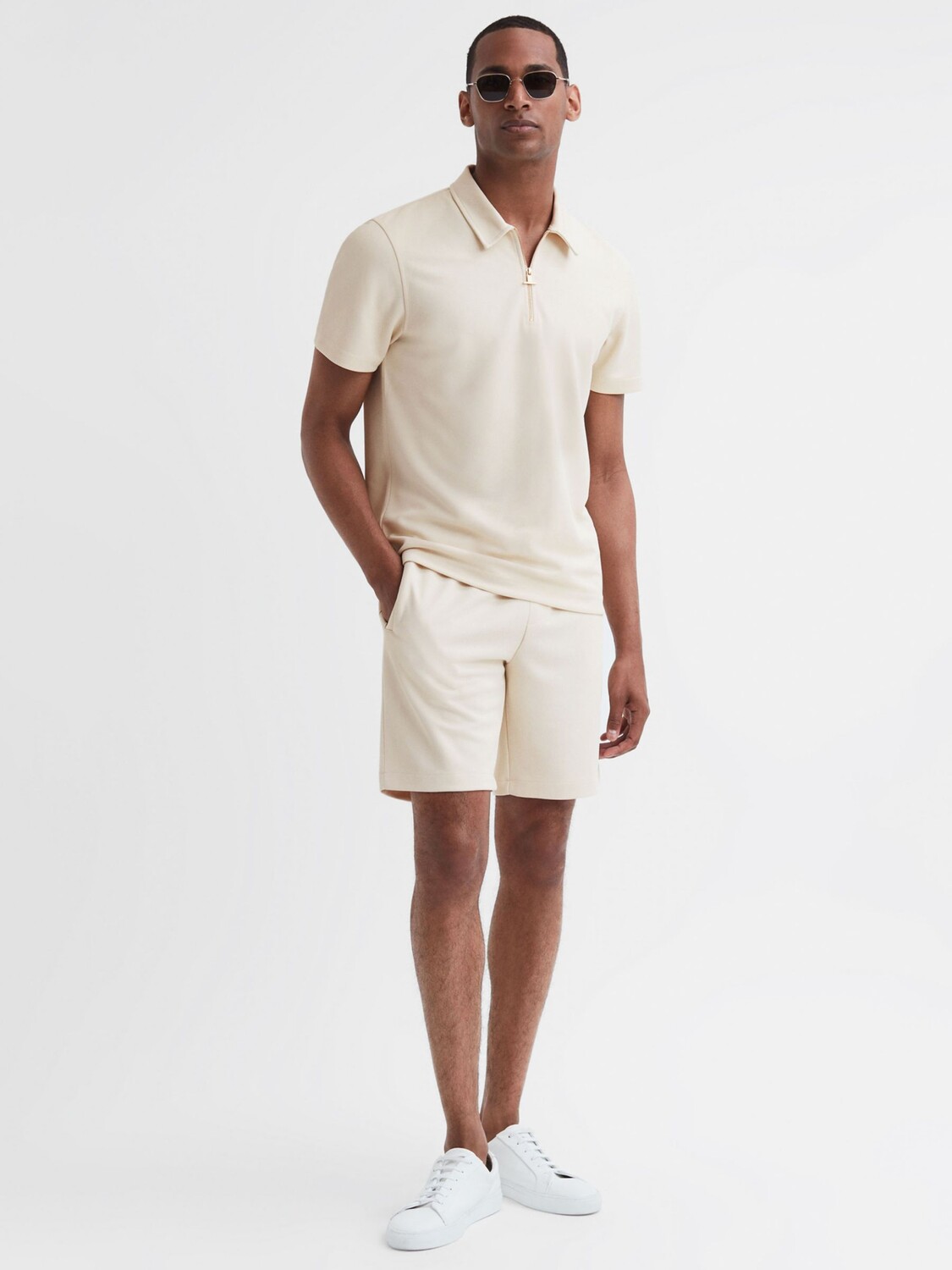 

Трикотажные шорты Reiss Malin, экрю