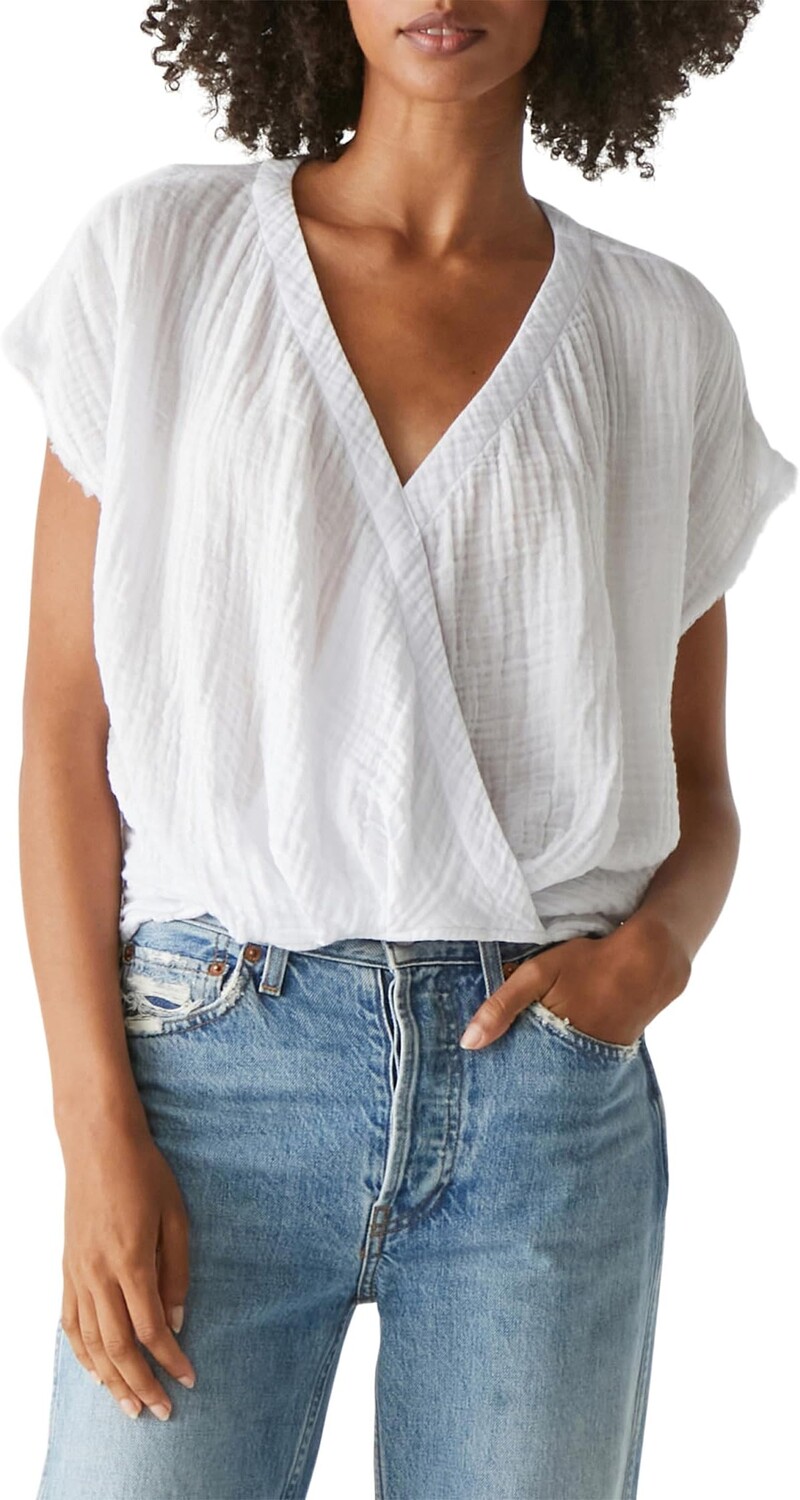 

Топ Michael Stars Evie Faux Wrap Top, белый