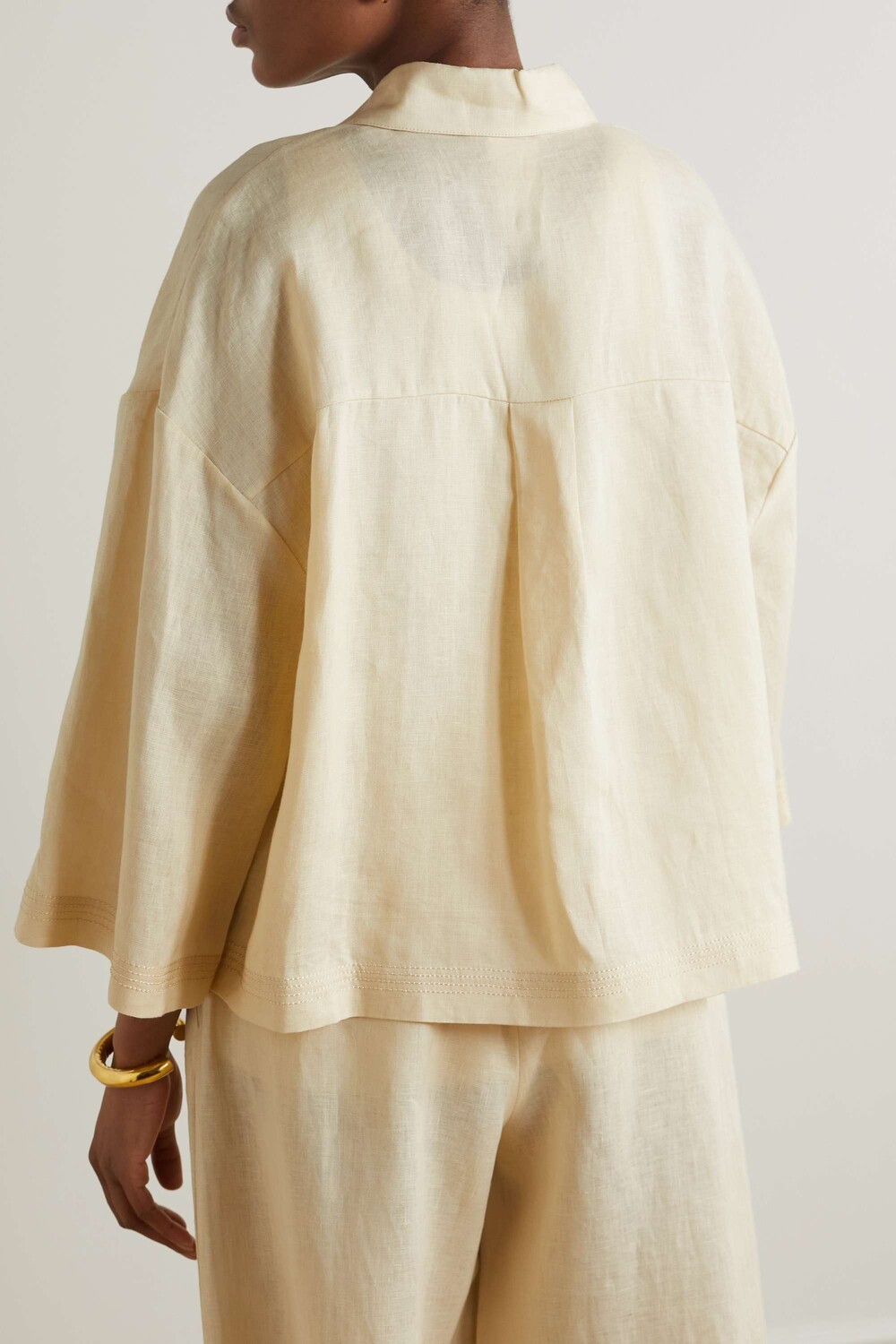 

MAX MARA Льняная рубашка для отдыха, песочный