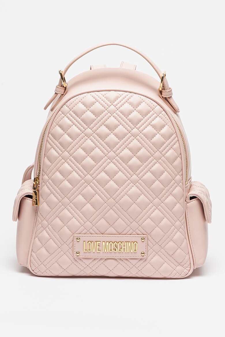 

Стеганый рюкзак из экокожи Love Moschino, розовый